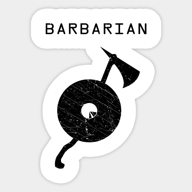 Barbarian - Dark on Light Sticker by draftsman